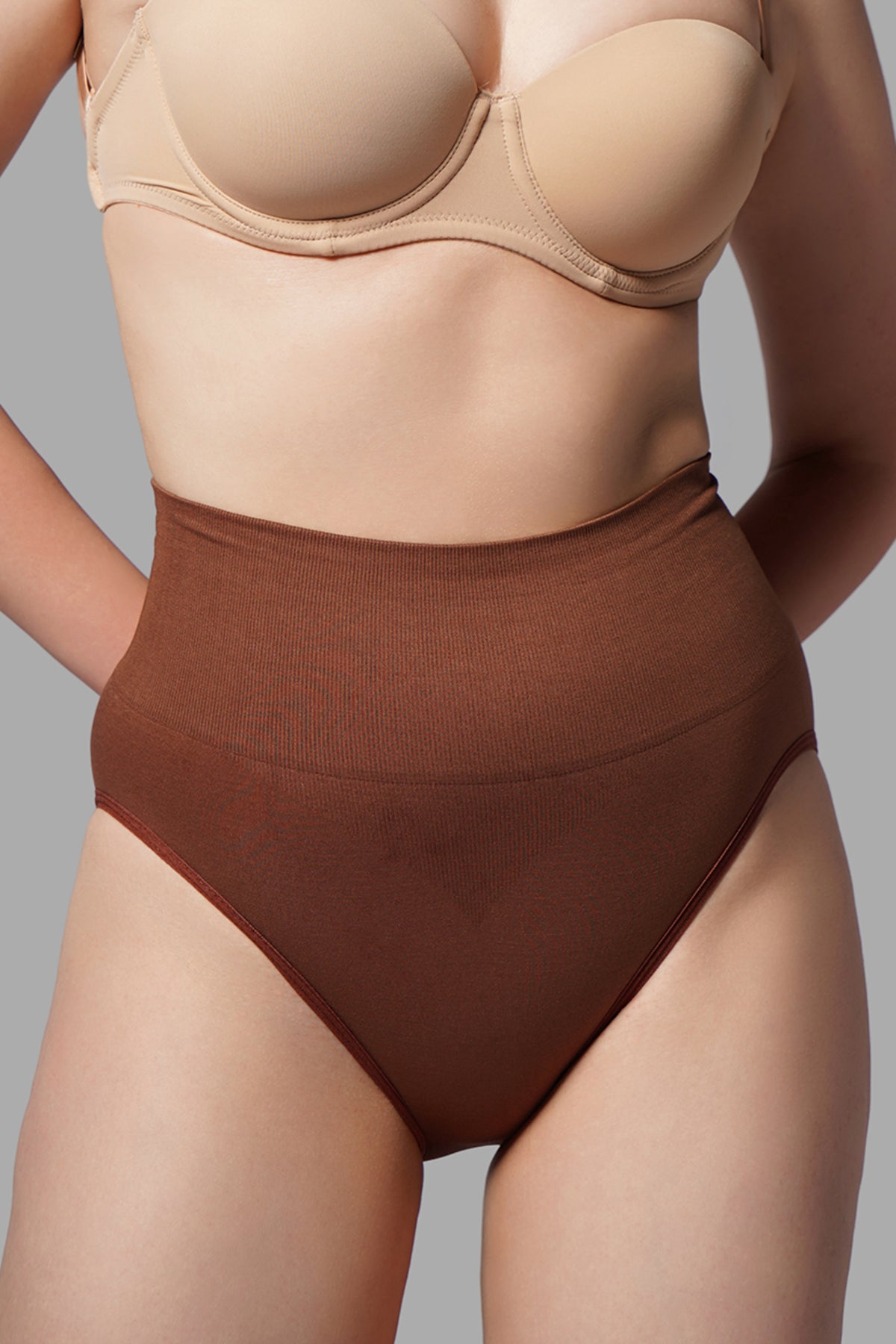 Toparlayıcı Slip Külot Korse – Kahverengi