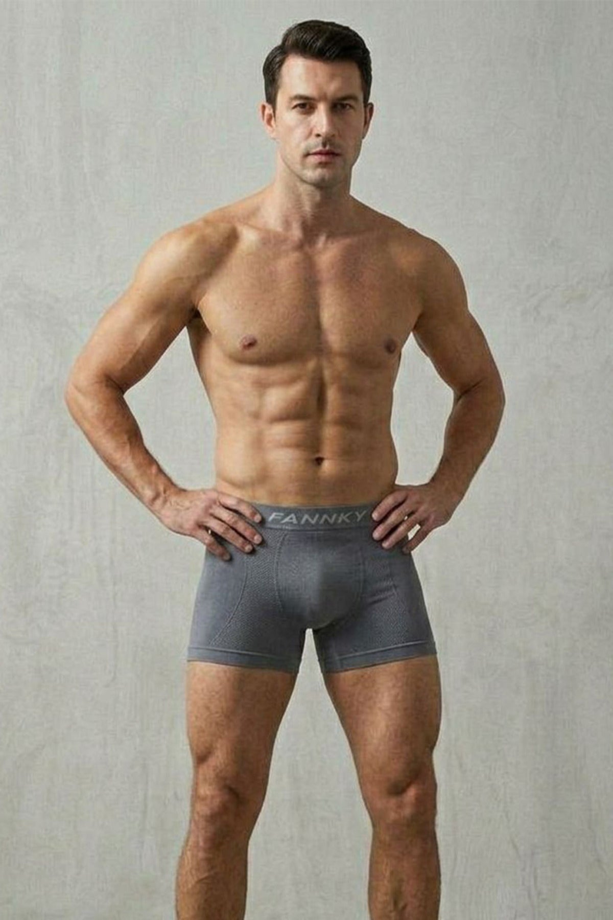 Erkek Dikişsiz Bol Kesim Boxer – Gri