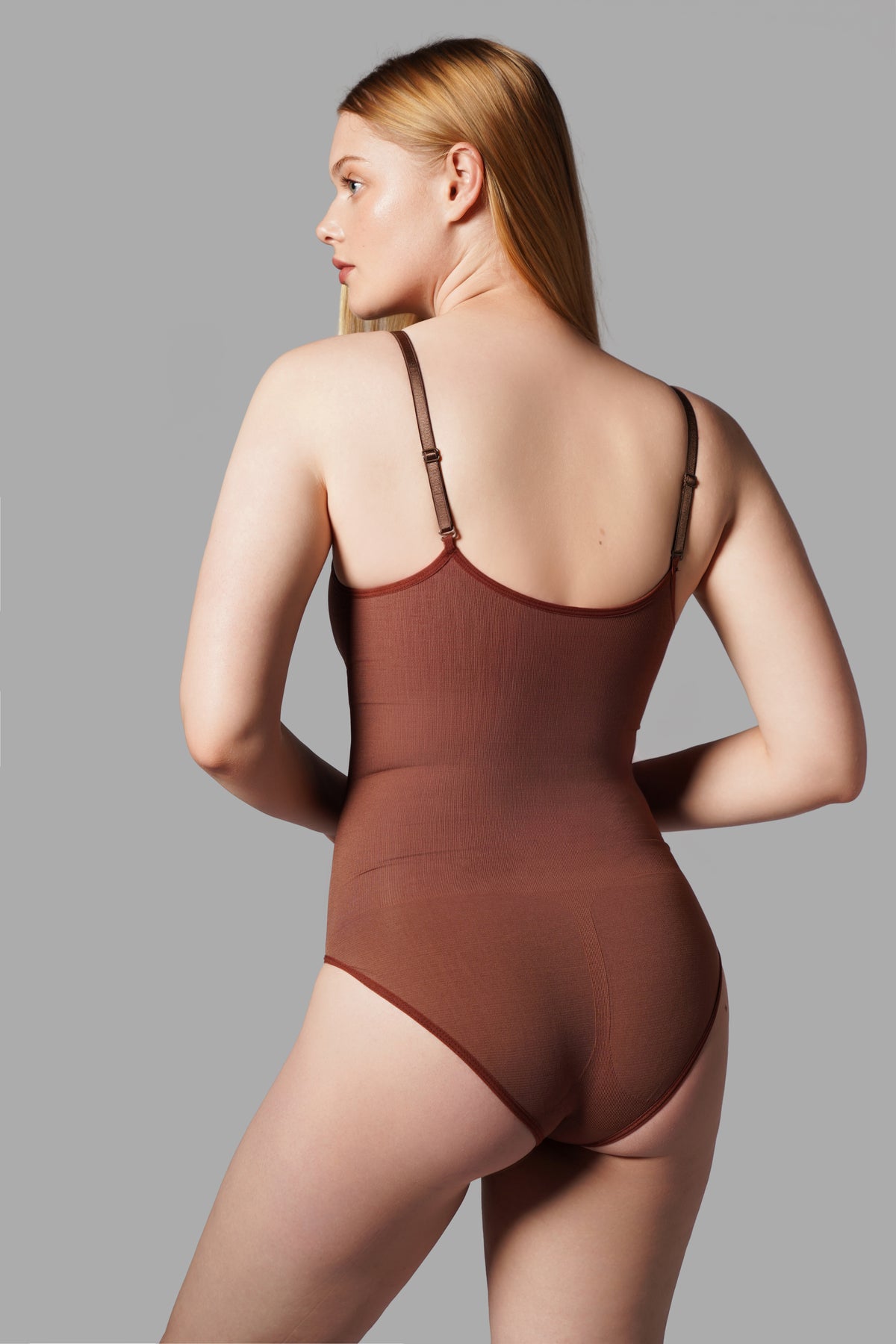 Seamless Çıtçıtlı Zıbın Korse – Kahverengi