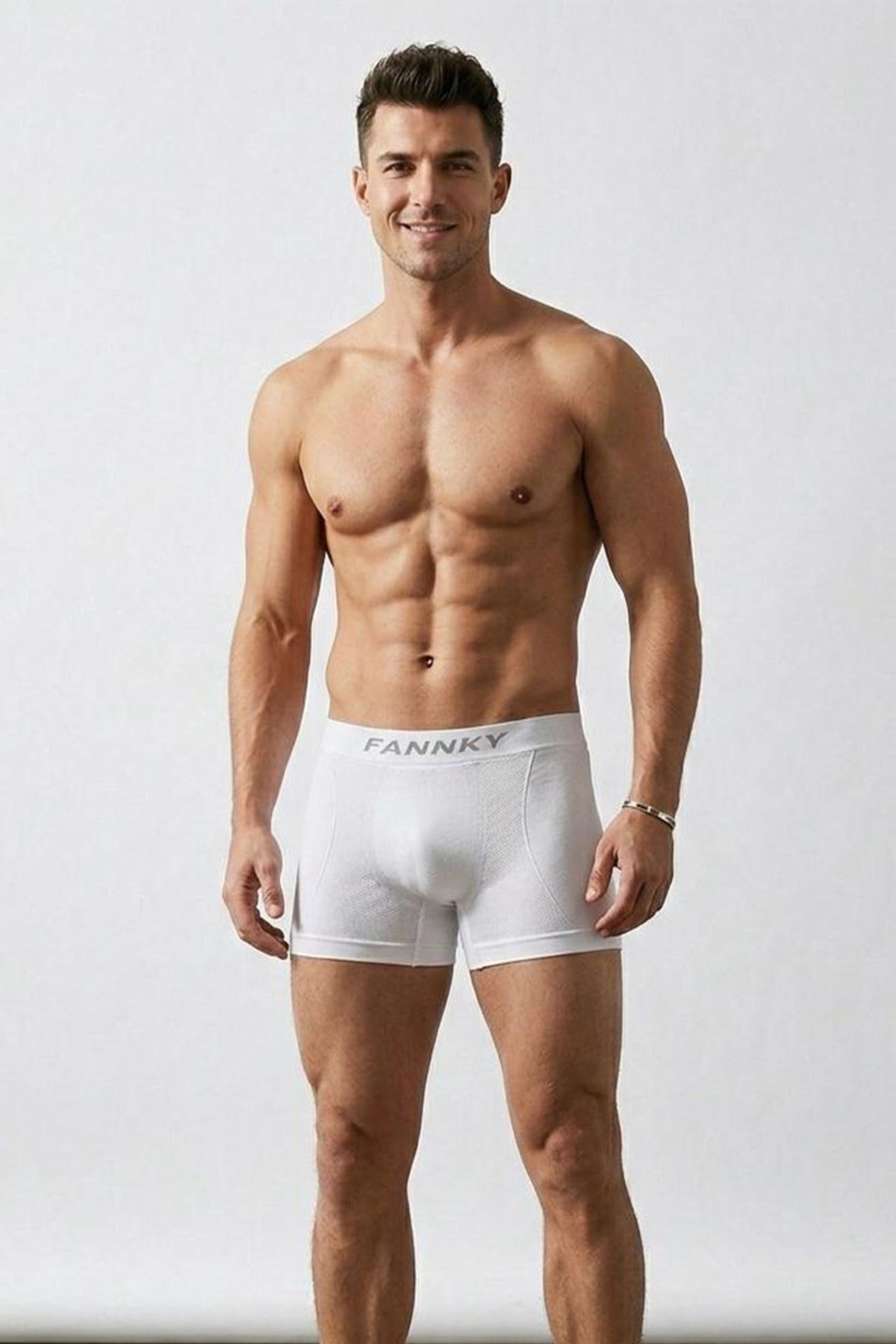 Erkek Dikişsiz Bol Kesim Boxer – Beyaz