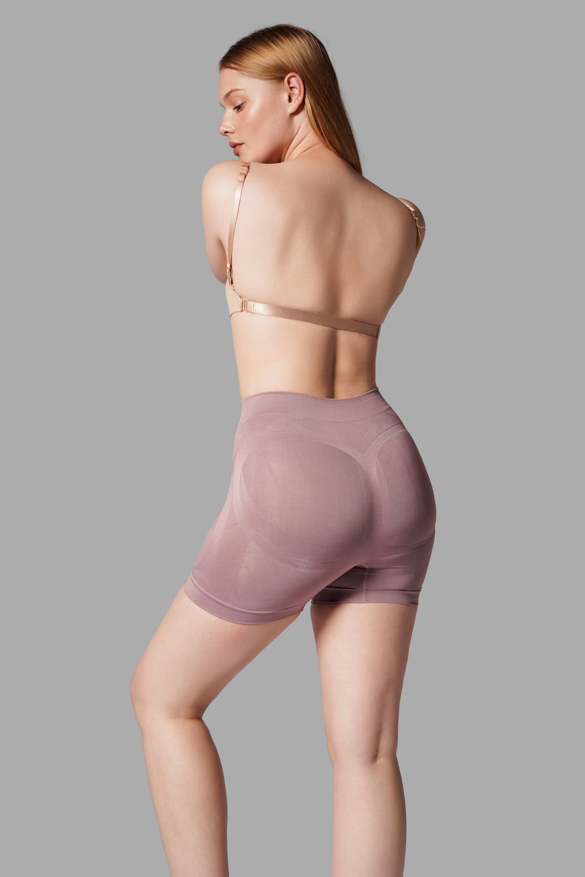 Push-Up Seamless Kısa Paçalı Korse – Gül Kurusu