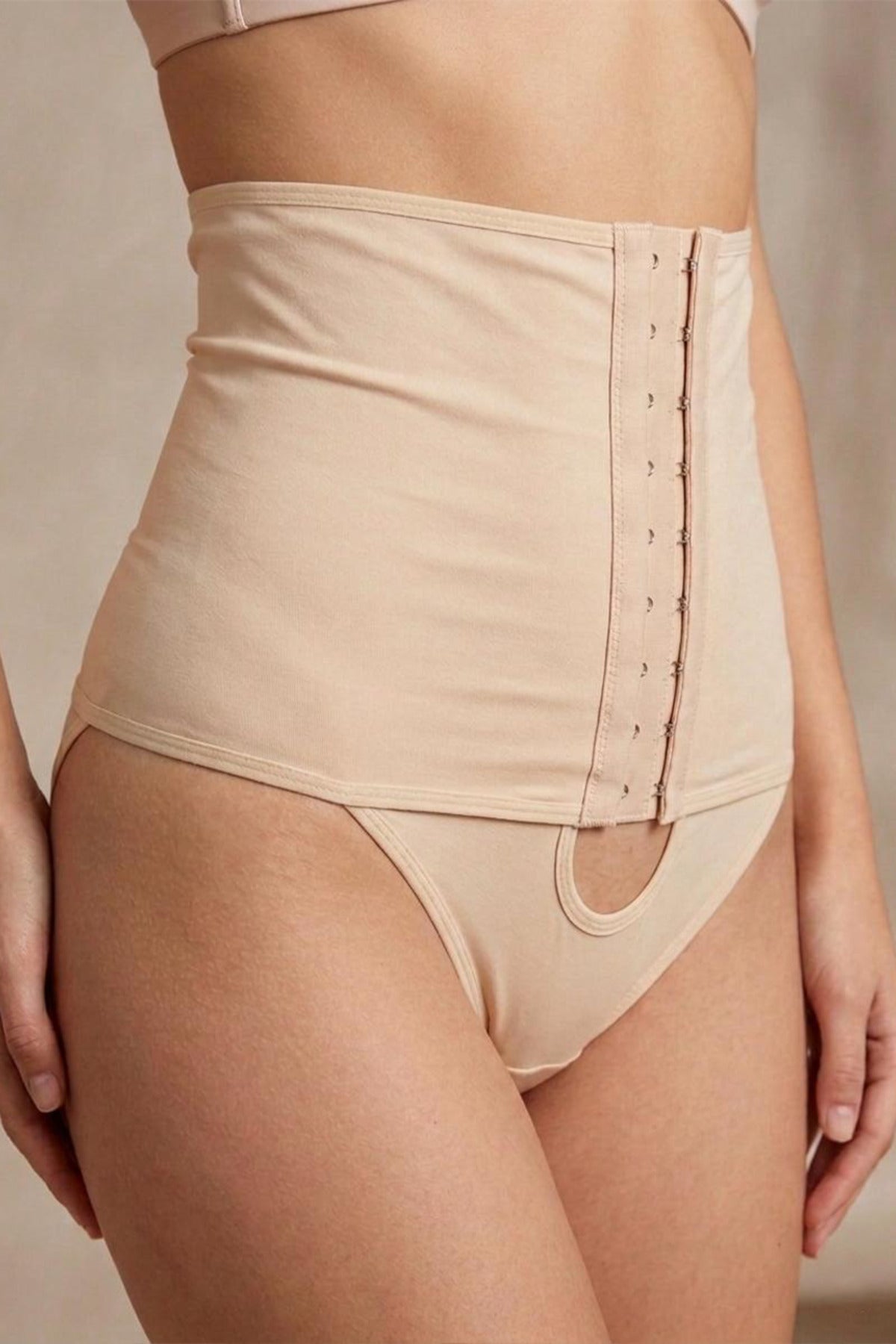 Önden Agraflı Toparlayıcı Slip Korse – Ten