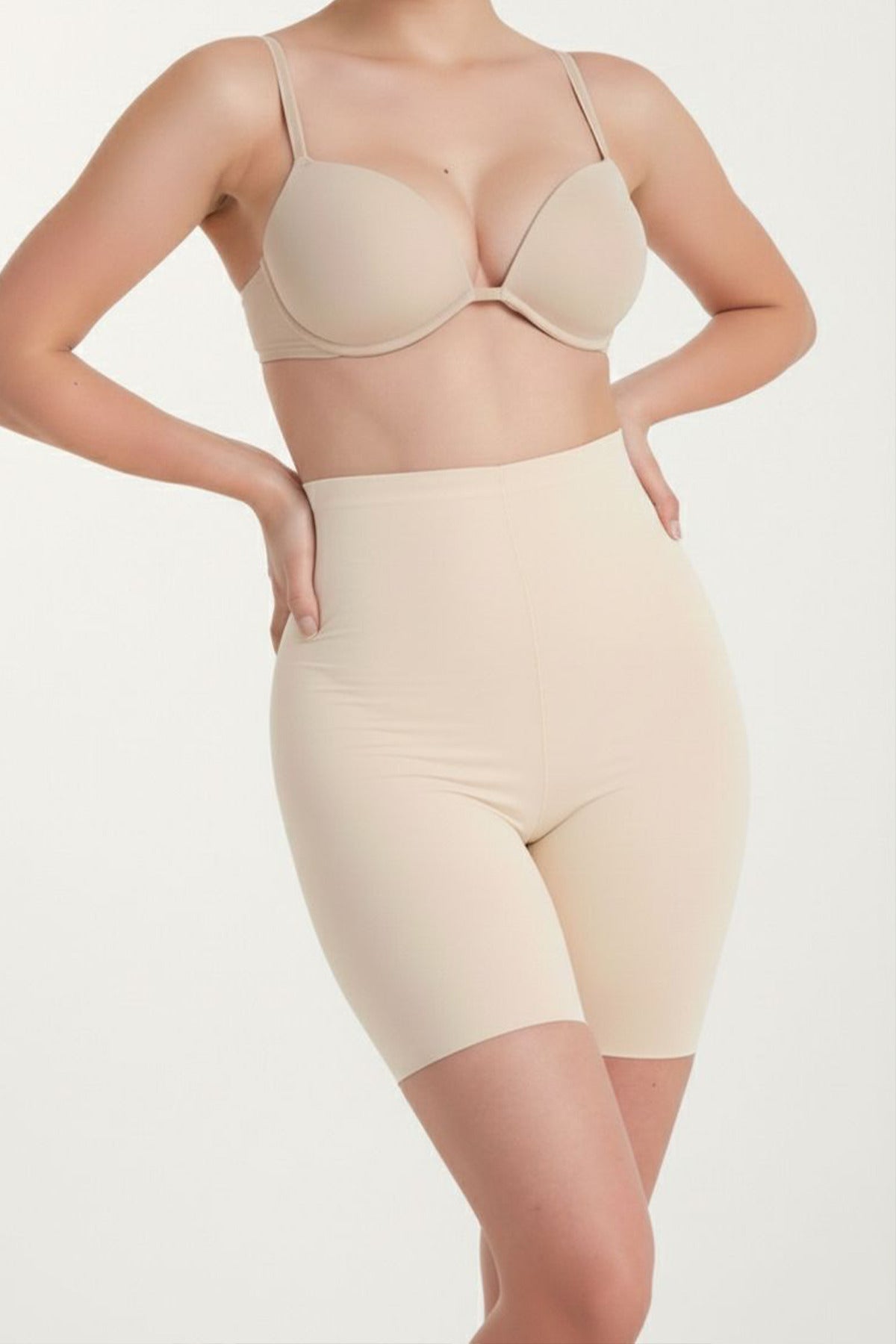 Lazer Kesim Toparlayıcı Paçalı Korse – Bej