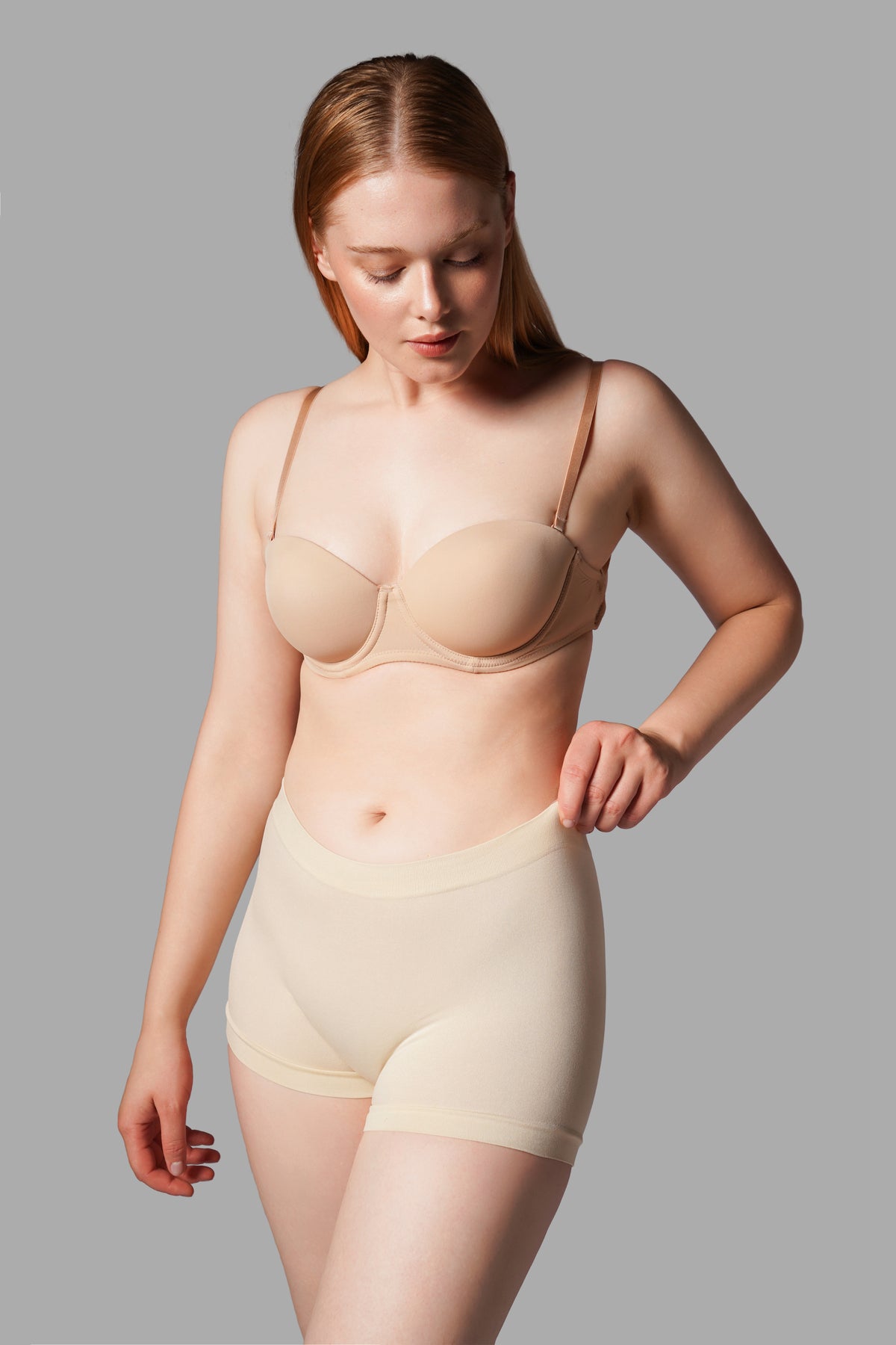 Toparlayıcı İz Yapmayan Örme Boxer – Bej