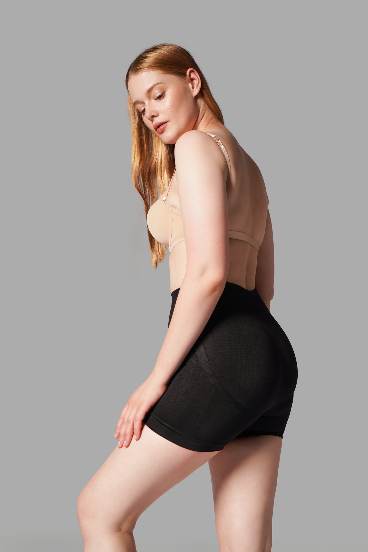 Push-Up Seamless Kısa Paçalı Korse – Siyah