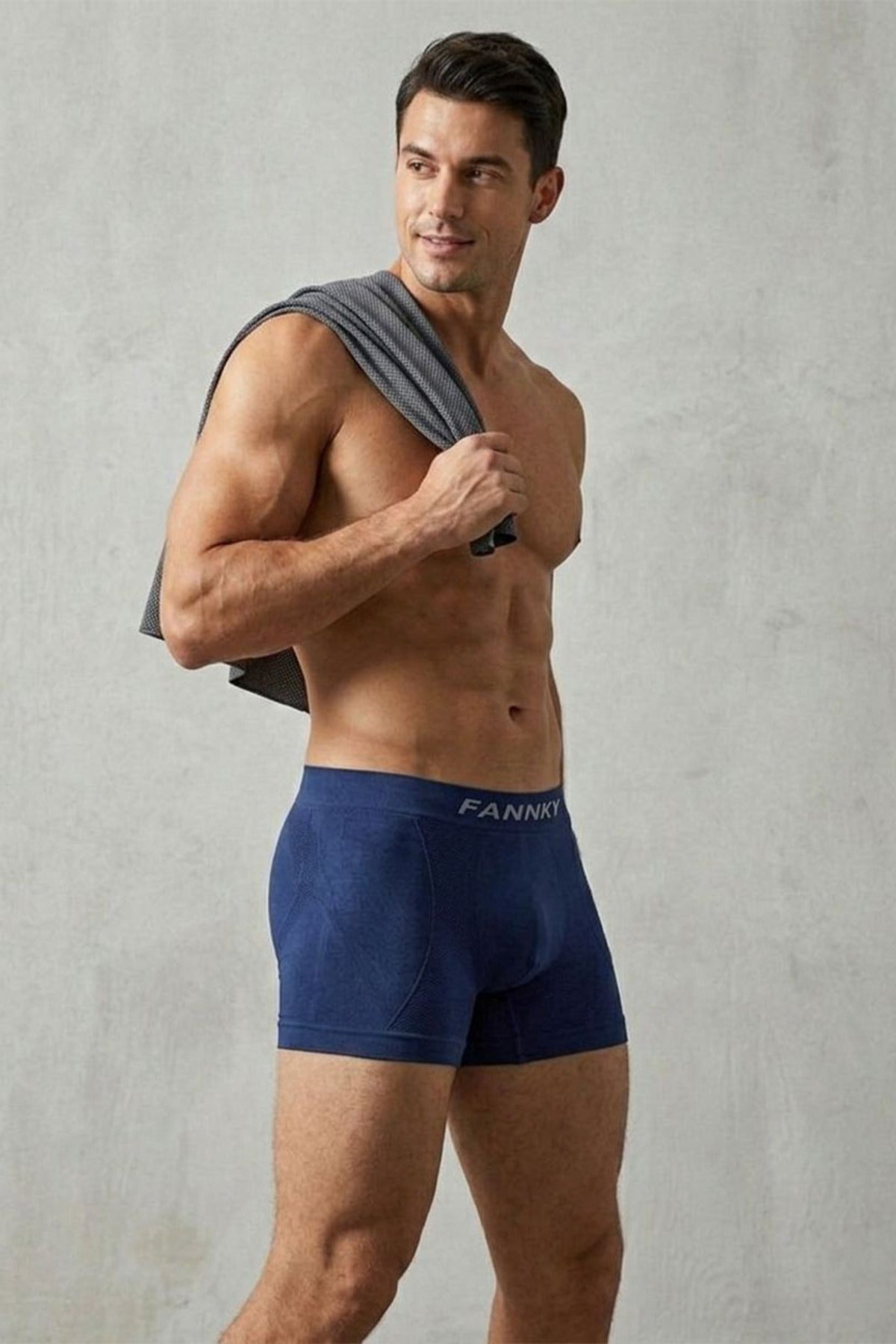 Erkek Dikişsiz Bol Kesim Boxer – Lacivert