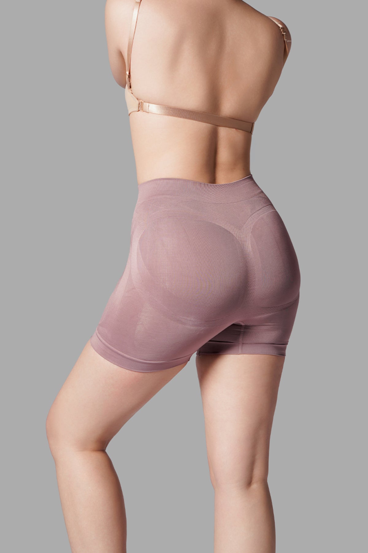 Push-Up Seamless Kısa Paçalı Korse – Gül Kurusu