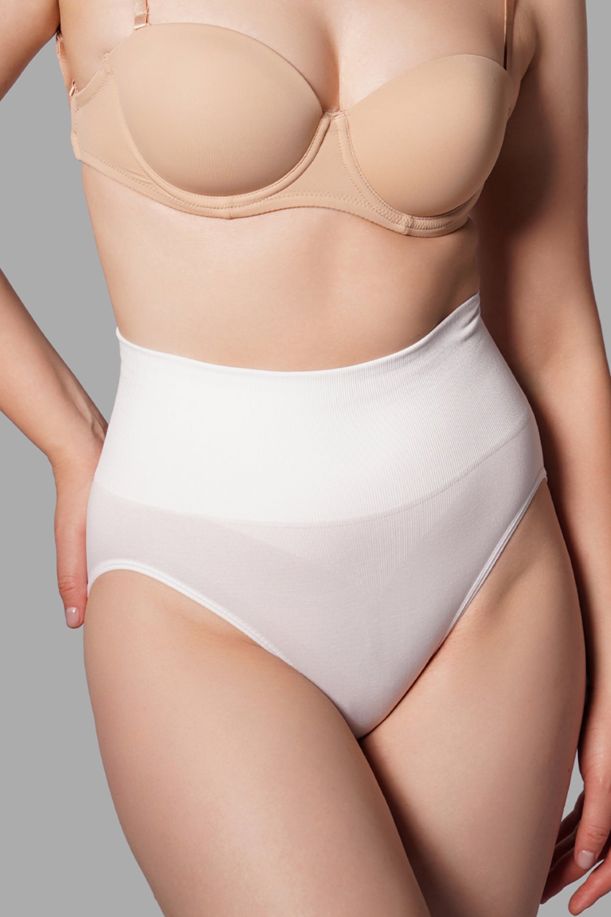 Toparlayıcı Slip Külot Korse – Beyaz