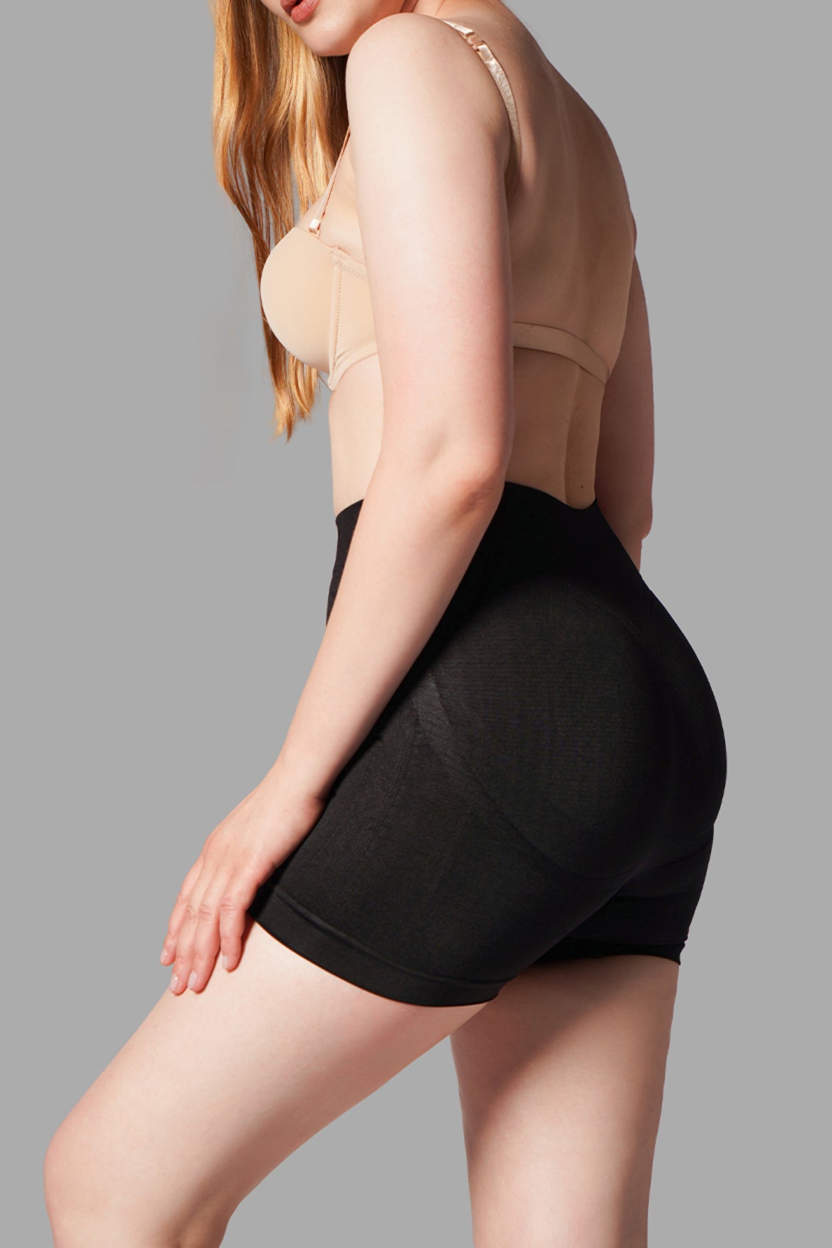 Push-Up Seamless Kısa Paçalı Korse – Siyah