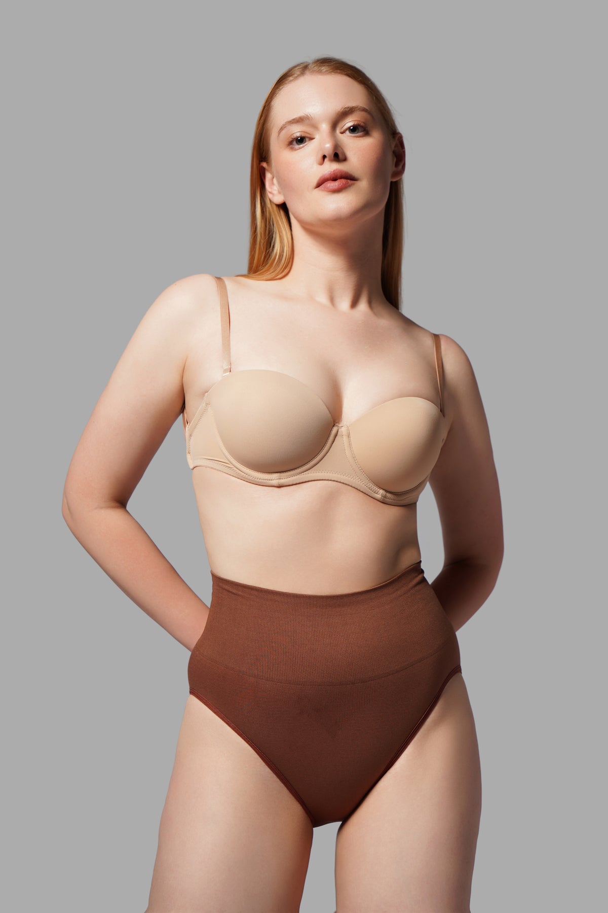 Toparlayıcı Slip Külot Korse – Kahverengi