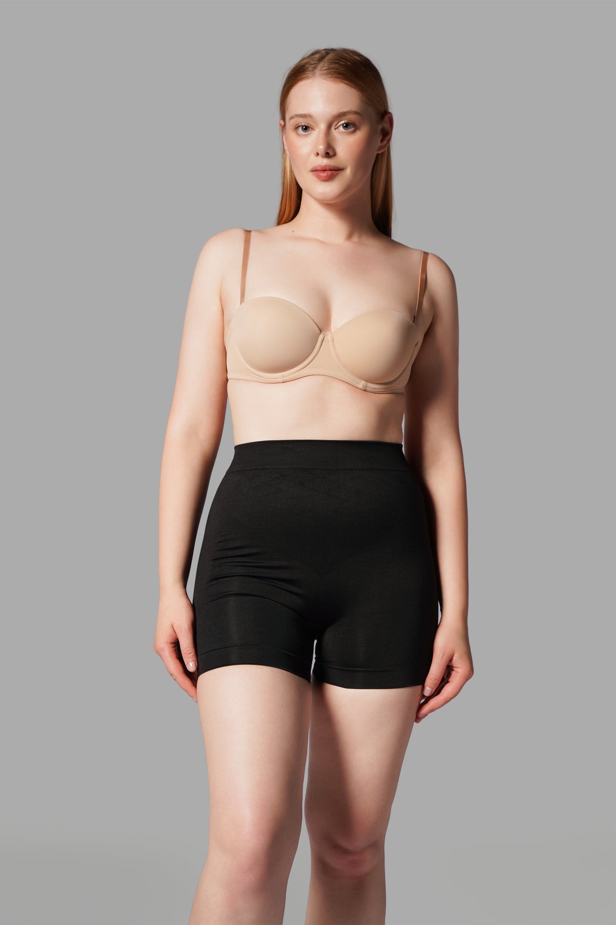 Push-Up Seamless Kısa Paçalı Korse – Siyah