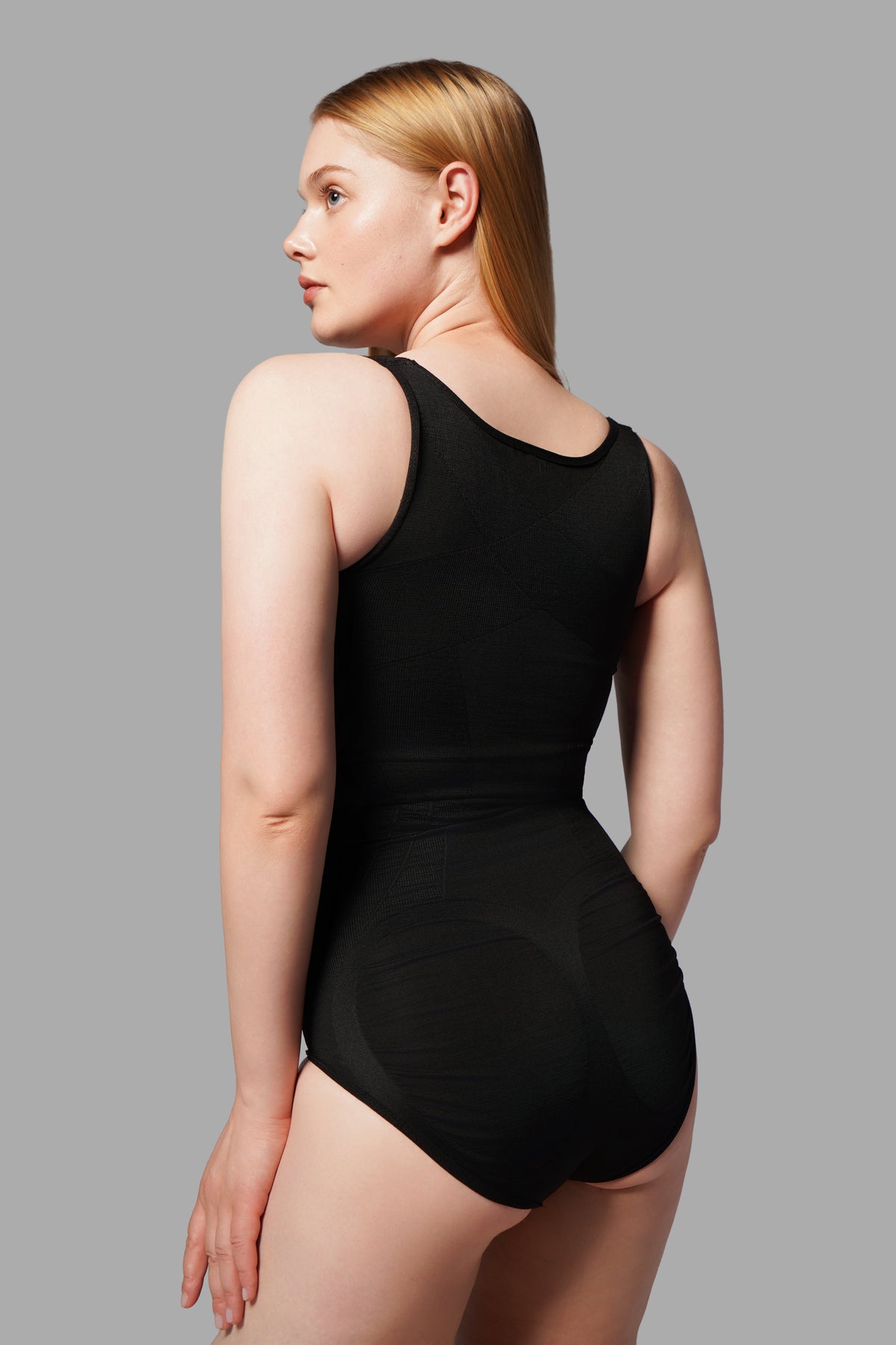 Kalın Askılı Agraflı Body Slip Korse – Siyah