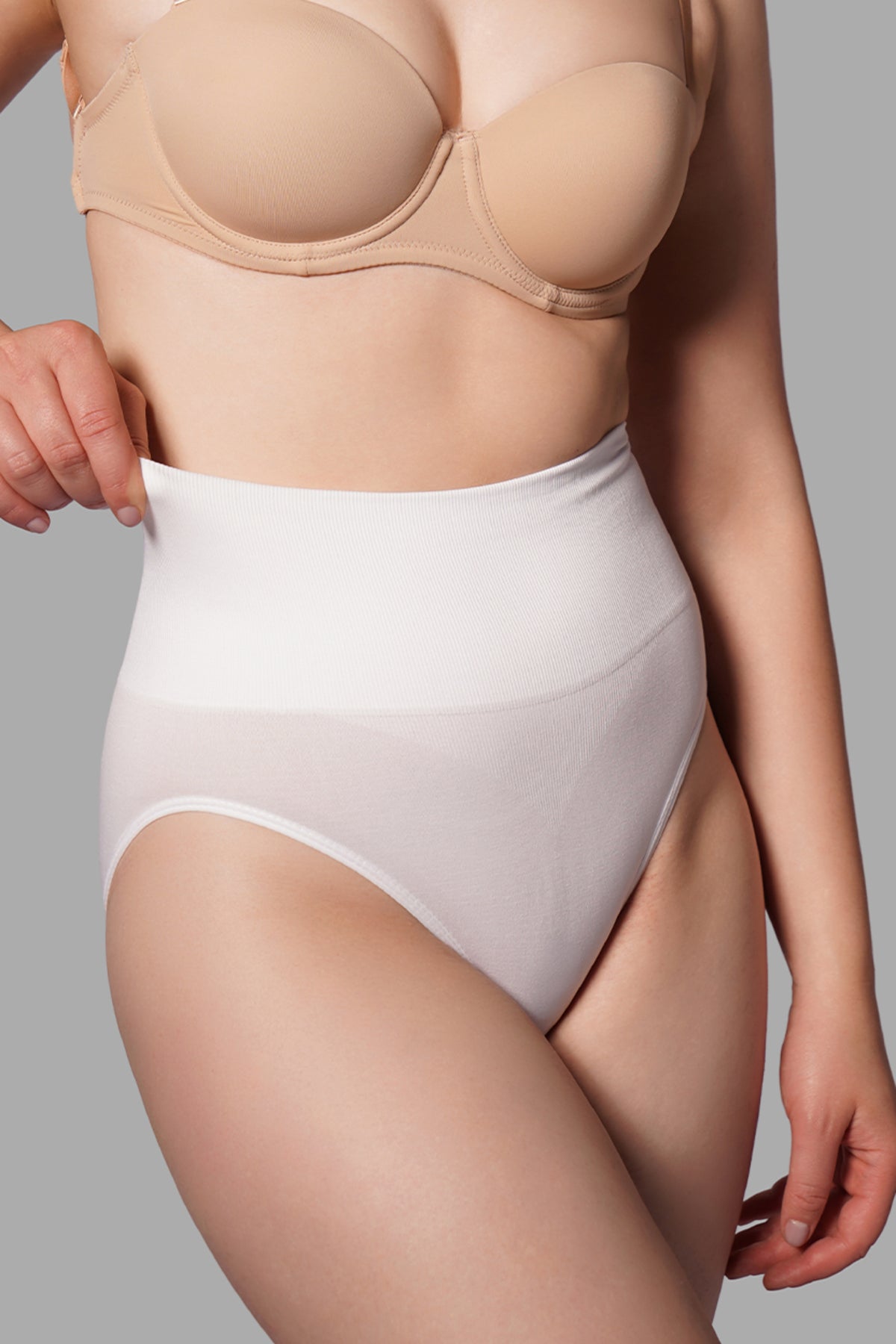Toparlayıcı Slip Külot Korse – Beyaz