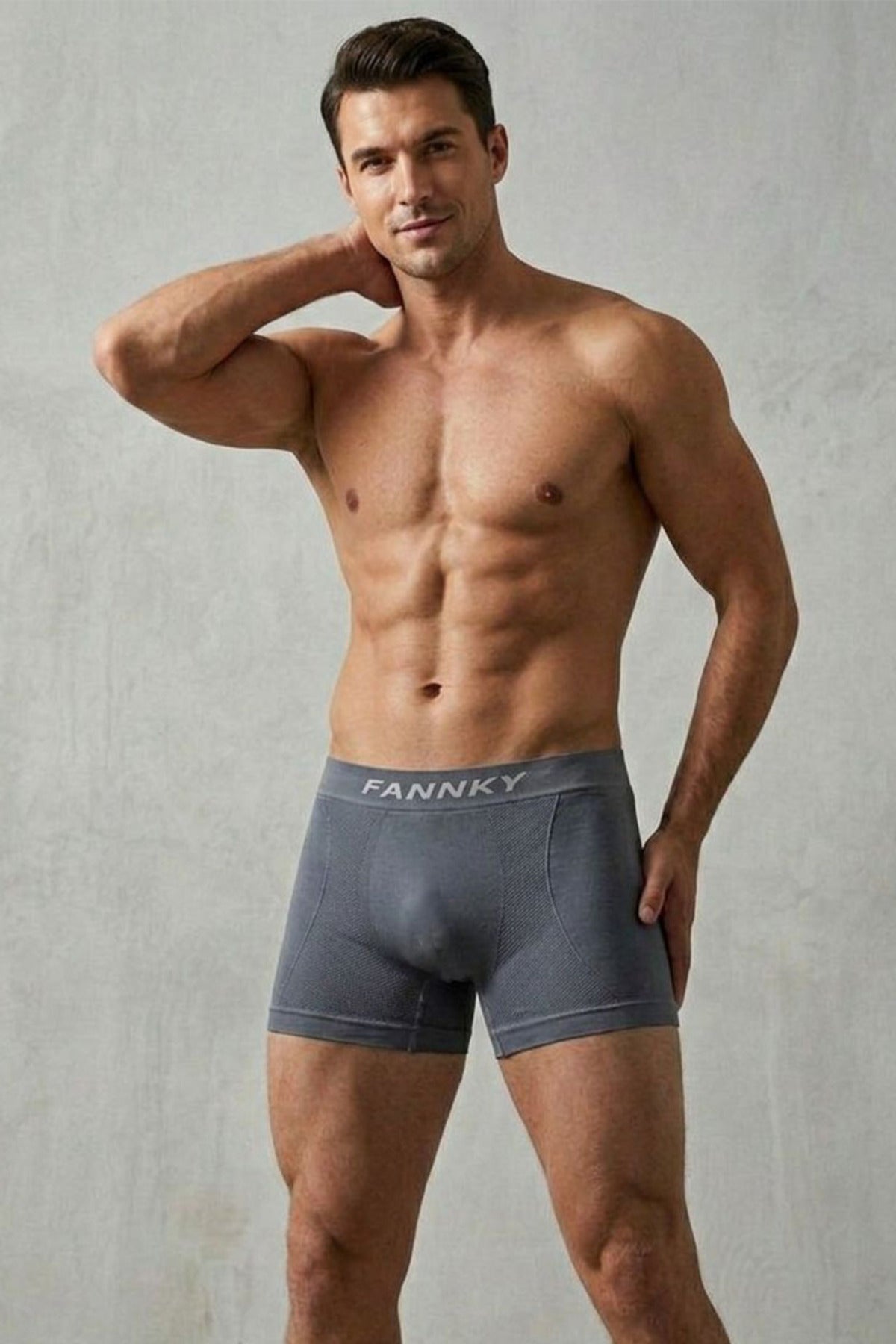 Erkek Dikişsiz Bol Kesim Boxer – Gri