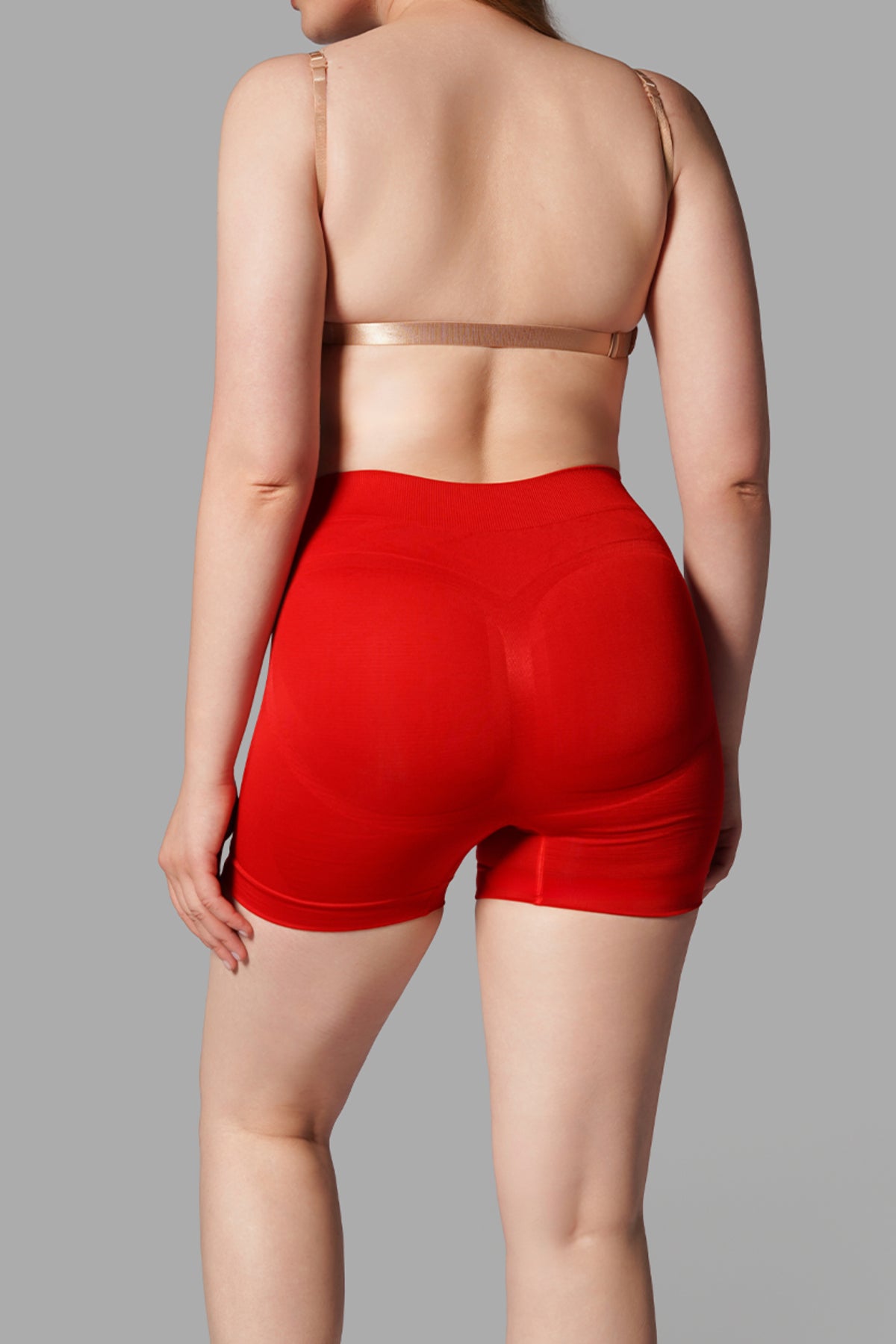 Push-Up Seamless Kısa Paçalı Korse – Kırmızı