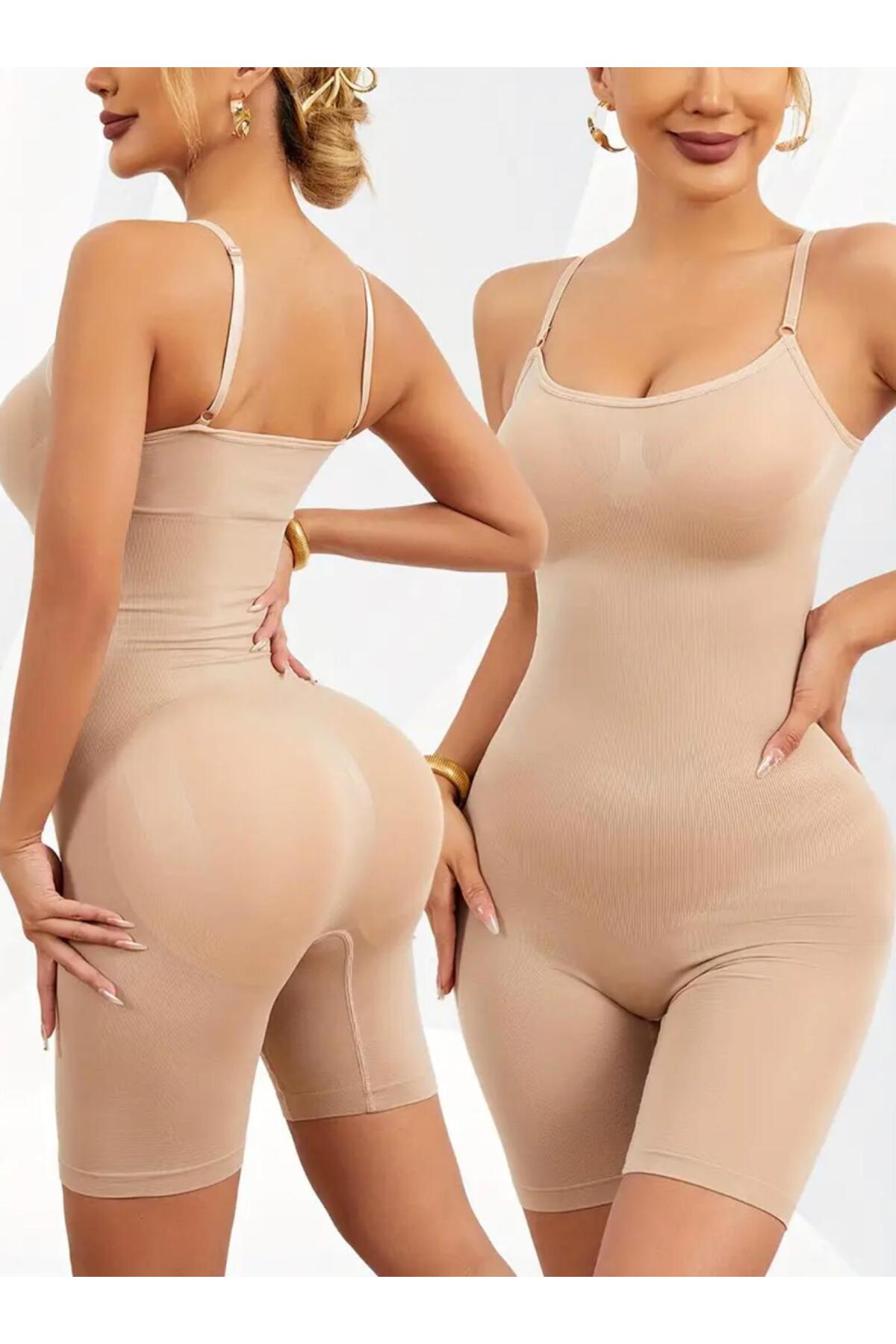 Büyük Beden Toparlayıcı Tam Boy Korse – Bej