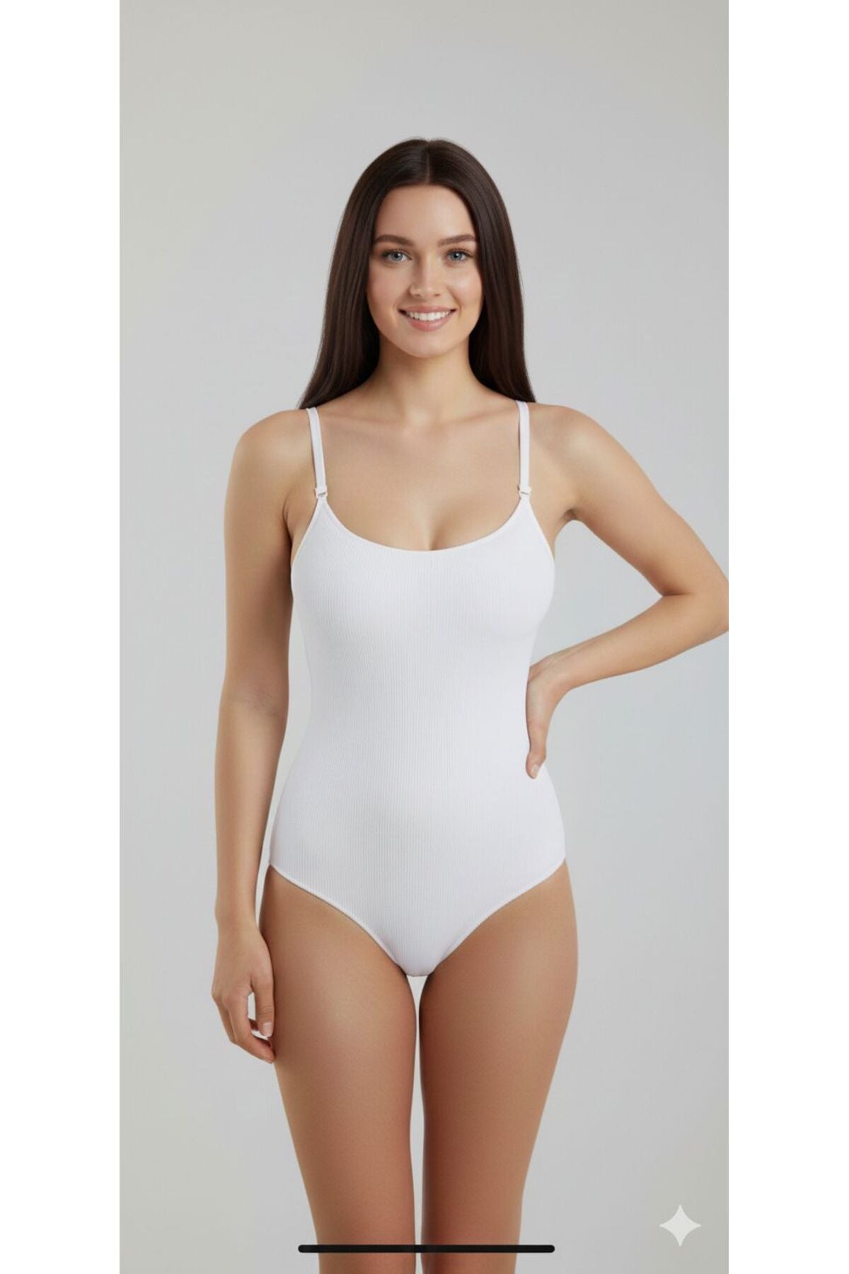 Büyük Beden Seamless Çıtçıtlı Zıbın Korse – Beyaz