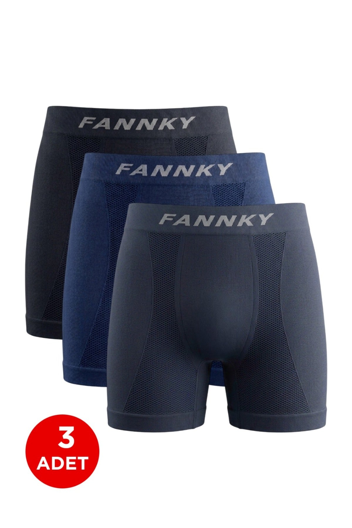 Erkek Dikişsiz Boxer – 3'lü Paket – Çok Renkli