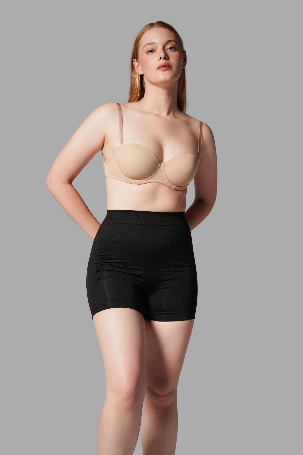 Push-Up Seamless Kısa Paçalı Korse – Siyah
