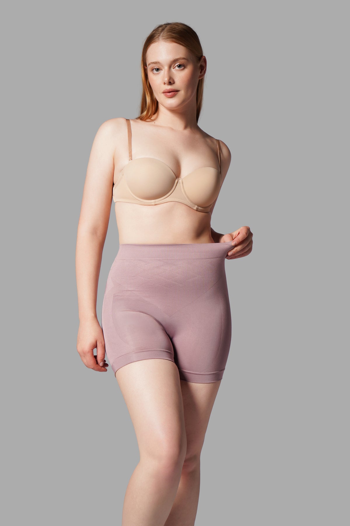 Push-Up Seamless Kısa Paçalı Korse – Gül Kurusu