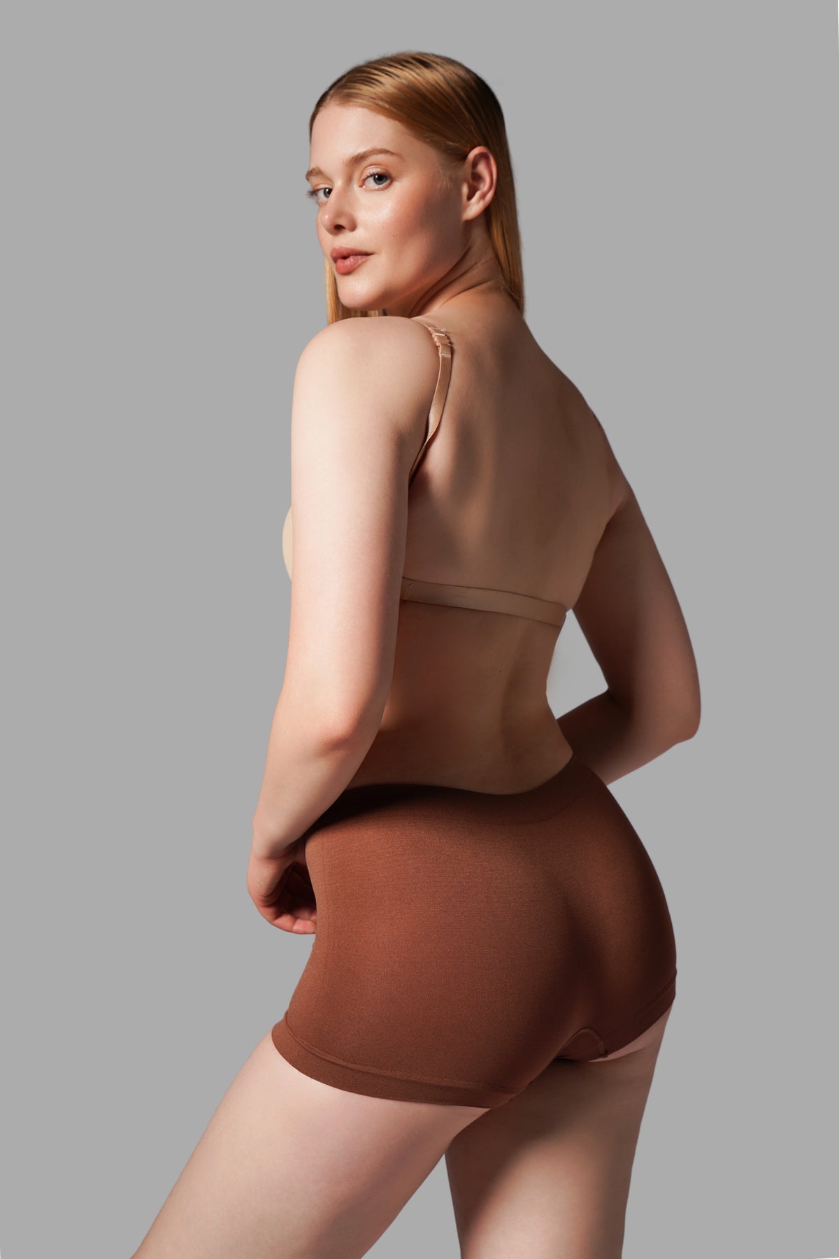 Toparlayıcı İz Yapmayan Örme Boxer – Kahverengi