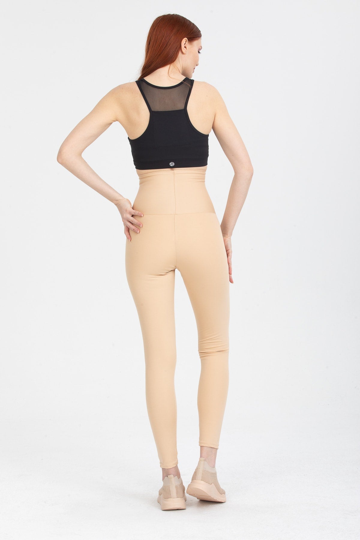 3 Kademeli Agraflı Sauna Tayt – Krem
